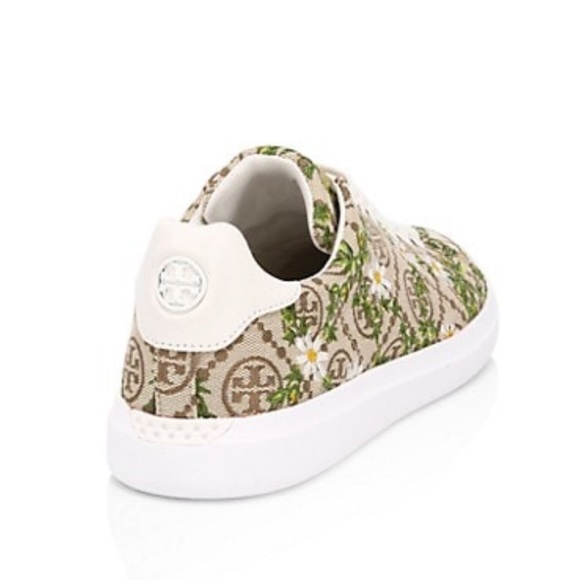 Tory Burch T monogram floral embroidered Howell Court sneakers - Picture 6 of 8